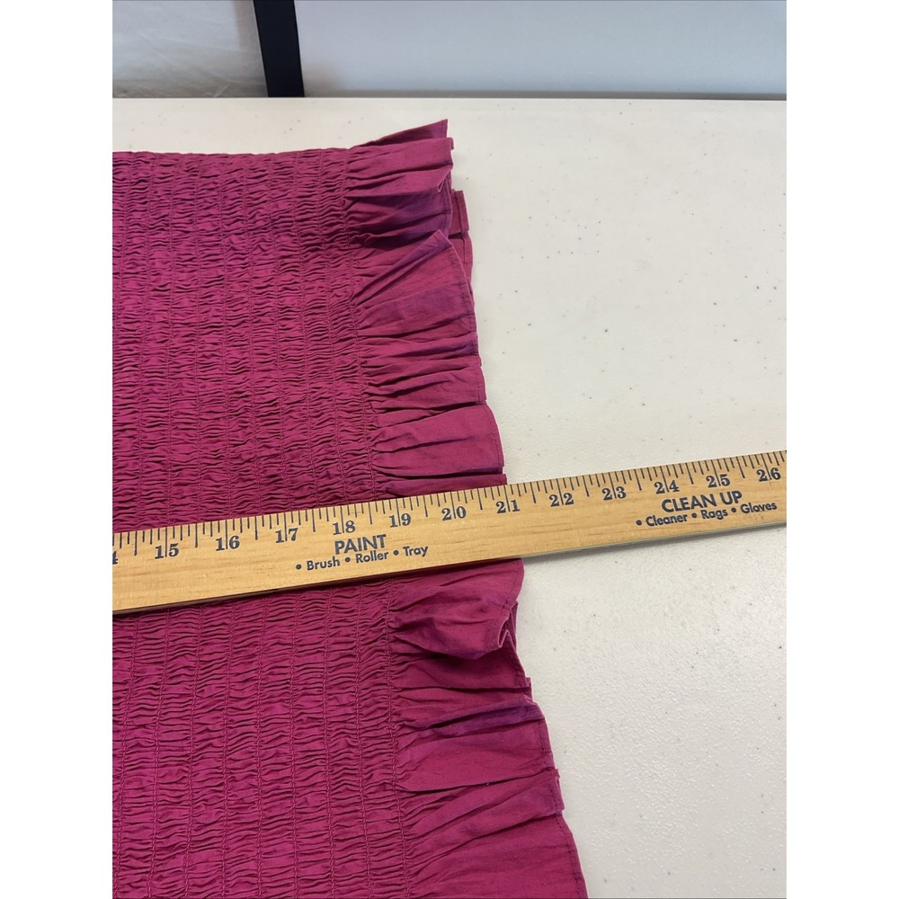 Anthropologie Size L Purple Smocked Ruffle Hem Stretch Cotton Mini Skirt - Picture 9 of 10